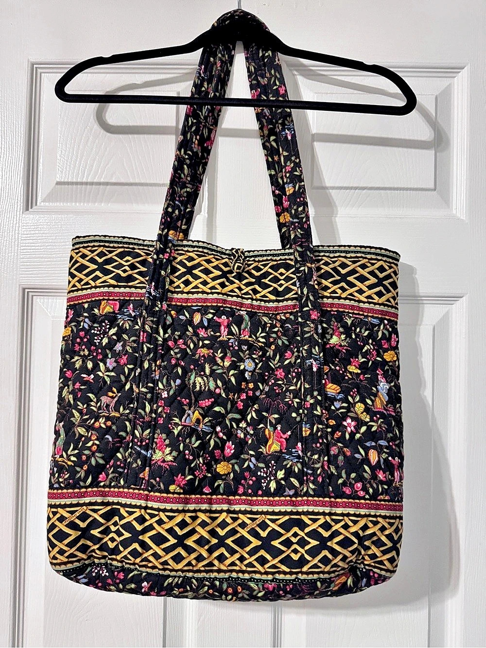 Vera Bradley Retired "Ming" Tote Bag Double Handles Quilted Accents